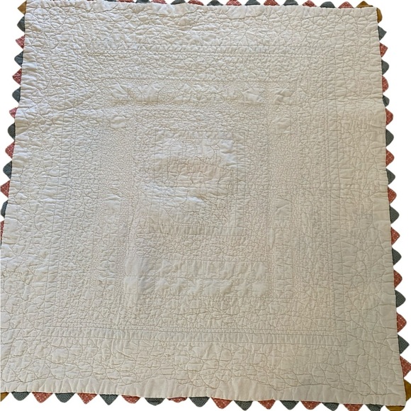 Vintage “Nighttime Prayer” Baby Crib Blanket Quilt Handmade Cottagecore Nursery